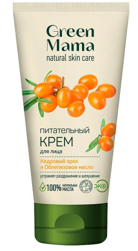 GREEN MAMA крем д/лица питательный кедровый орех и облепиха 50мл 0065