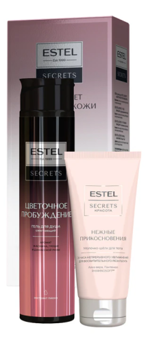 ESTEL Secrets набор подарочный: гель д/душа цветочное пробуждение, молочко-шелк д/тела нежные прико