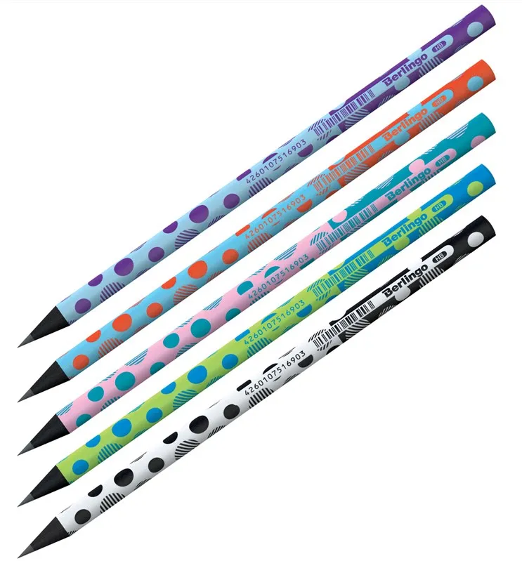 BERLINGO карандаш ч/г dots hb черное дерево