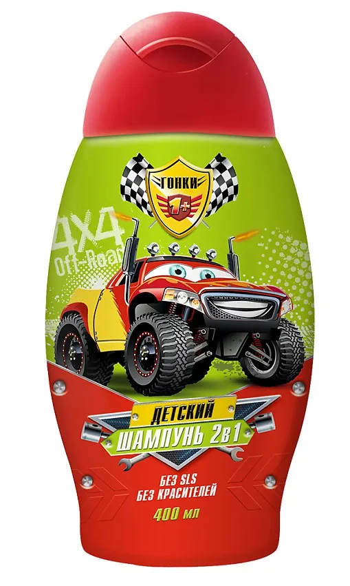 ТАЧКИ Гонки шампунь с кондиционером д/волос детский 2в1 400мл