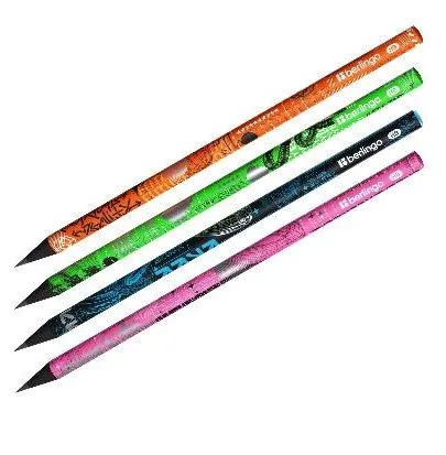 BERLINGO карандаш ч/г future tech HB черное дерево