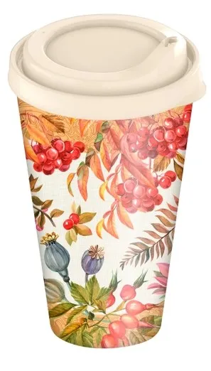 IDILAND стакан 550мл пл/кр декор бежевый 222141927/09