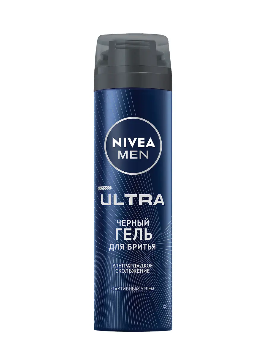 NIVEA MEN гель д/бритья черный с углем ultra 200мл 81789