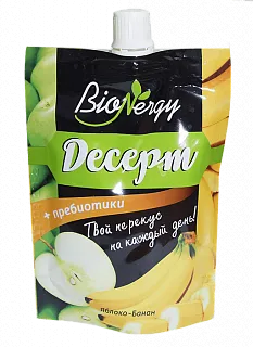 SAVA десерт фруктовый bionergy яблоко,банан дой пак 140г