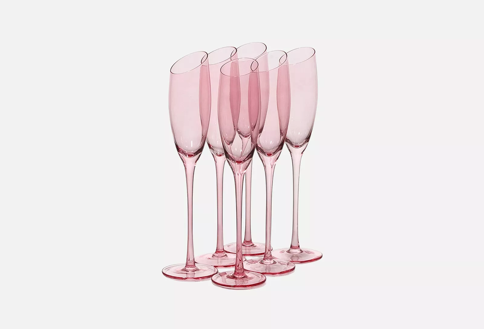 NATAM набор фужер д/шампанского скошенный розовый 2ш 180мл 543-2