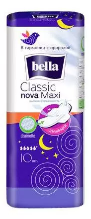 BELLA Classic nova maxi прокладки drainette air белая линия 10шт BE-012-MW10-028