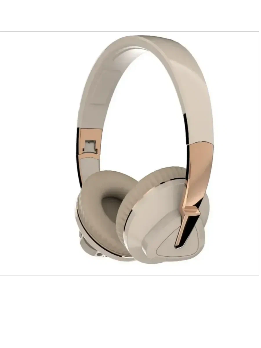 MORE CHOICE наушники накладные Bluetooth 5,0 400mAh бежевый/золото HW33