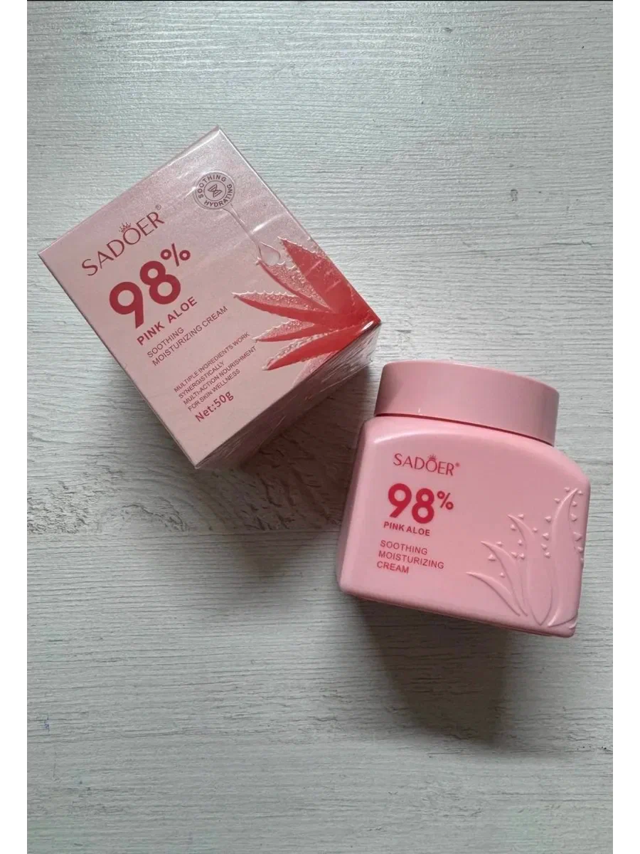 SADOER крем д/лица успокаивающий с алоэ 98% pink aloe 50г