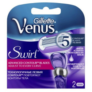 GILLETTE кассеты сменные д/бритья venus swirl жен. 2шт