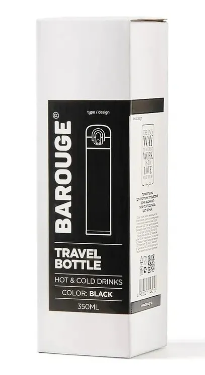 BAROUGE Тревел ботл термобутылка из нерж. стали любовь цв.черный 350мл BТ-148