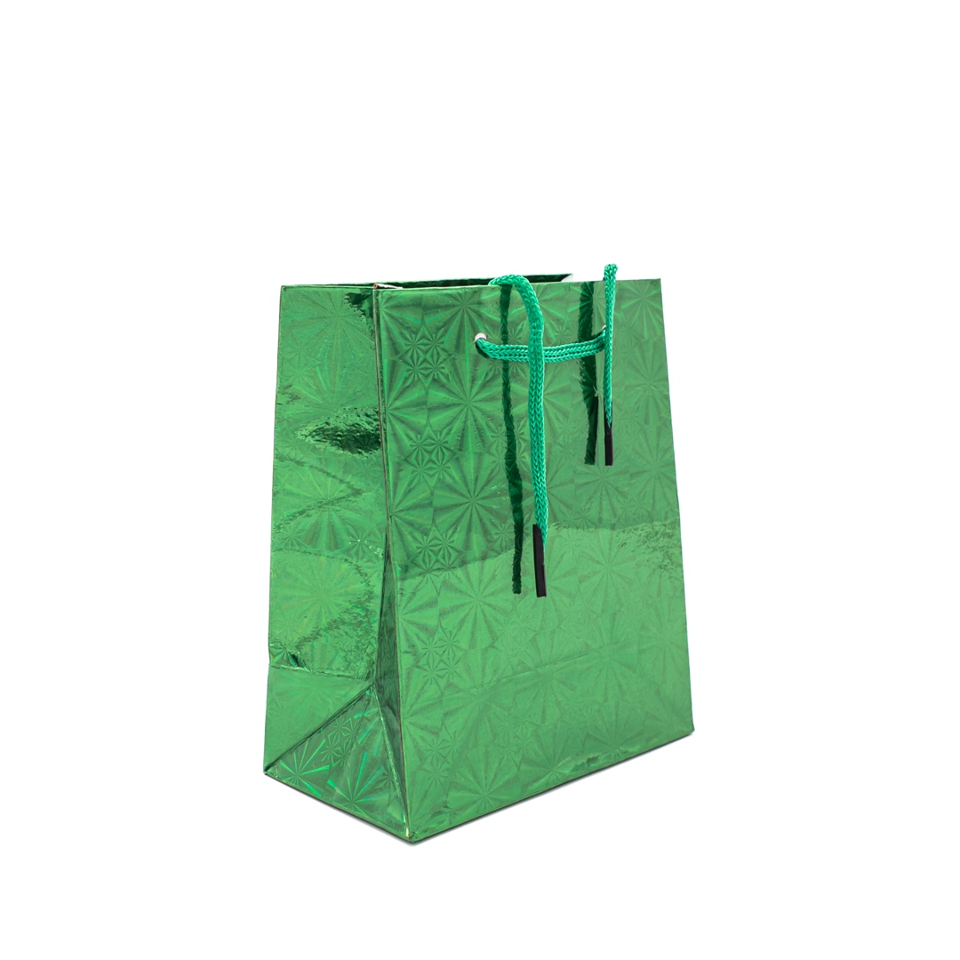 Пакет подарочный голография 13*11*6.5см звезды арт.ED0219