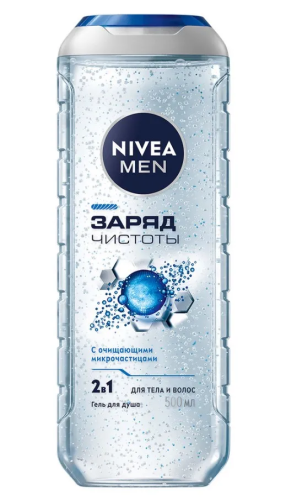 NIVEA MEN гель д/душа заряд чистоты 500мл 80893