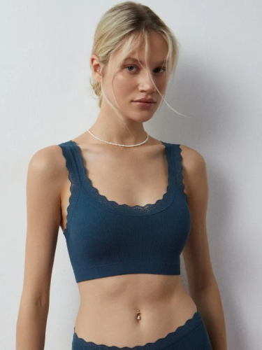 MINIMI топ короткий на широких кружевных бретелях 1121S oceania р.S/M