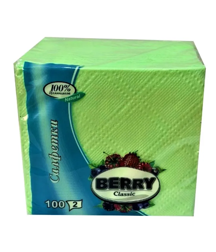 BERRY салфетки столовые сервировочные 2сл. 23*23см 100шт