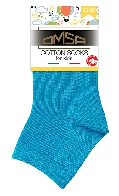 OMSA носки детские гладь укороченный 21C02 blu сhiaro р.23-26