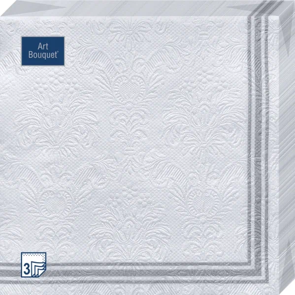 BOUQUET Art салфетки столовые барокко рамка серебряная 3сл. 33*33см 16л