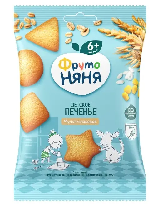 Дет пит  Фрутоняня печенье Мультизлаковое 50г; 12