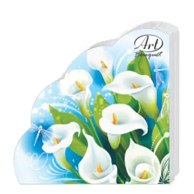 BOUQUET Art rondo салфетки столовые белые лилии 3сл. 32см 12шт