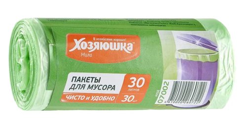 Пакеты д/мусора 30л 30шт ХОЗЯЮШКА Мила                                                             