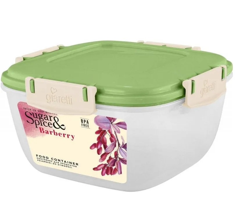 SUGAR&SPICE Barberry контейнер д/продуктов квадратный фисташка 0,7л
