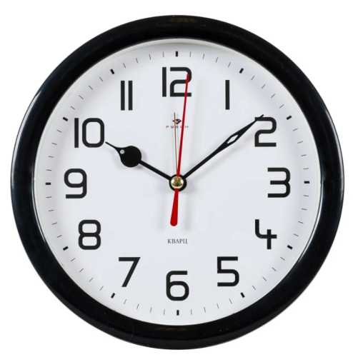 РУБИН будильник кварц цв.черный классика 15см В4-003/20