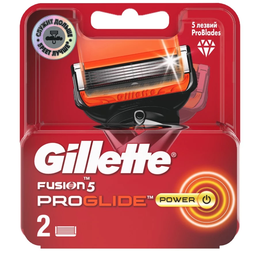GILLETTE Fusion кассеты сменные д/бритья муж. proglide power 2шт FS231