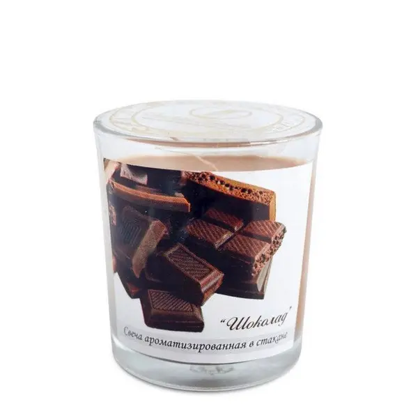 Свеча аромат. в стакане шоколад 321327