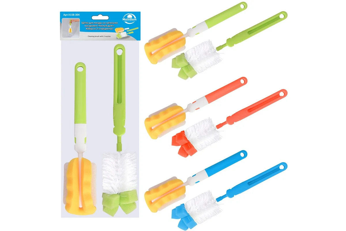 Щетка и губка д/посуды чистый дуэт 30см VL58-304