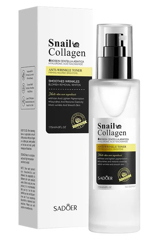 SADOER Snail Collagen тонер д/лица против морщин с улиткой и коллагеном 115мл
