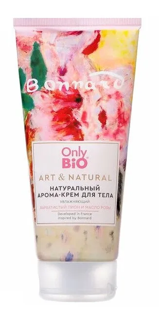 ONLY BIO ART & NATURALL арома-крем д/тела увлажняющий бархатистый пион и масло розы 200мл