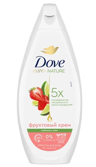 DOVE крем-гель д/душа клубника и лайм 250мл