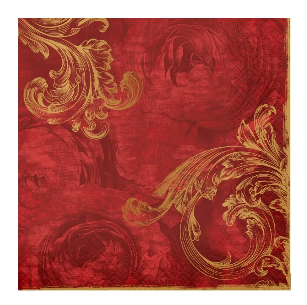 PERO Prestige салфетки столовые красный бархат 3сл. 33*33см 20шт