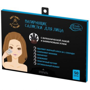 ETUDE ORGANIX салфетки д/лица матирующие с вулканической лавой и бамбуковым углем