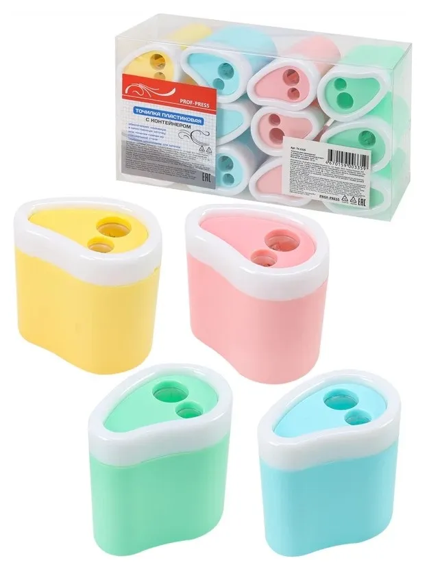 Точилка д/карандашей пластиковая с контейнером ТК-0335