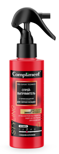COMPLIMENT Pro-expert technics спрей-выпрямитель д/горячей укладки с термо-защитой 200мл