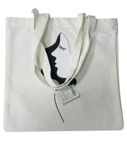 Сумка шопер тканевая 33*41см Профиль лица L230570