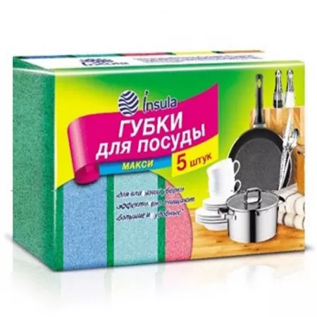 INSULA губки д/посуды макси 5шт
