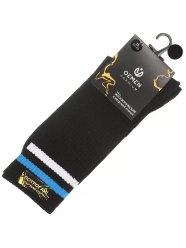 OEMEN носки мужские с махровой стопой PM179 черный/синий р.25