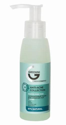 GREENINI тоник д/сужения пор салициловый anti acne collection 100мл