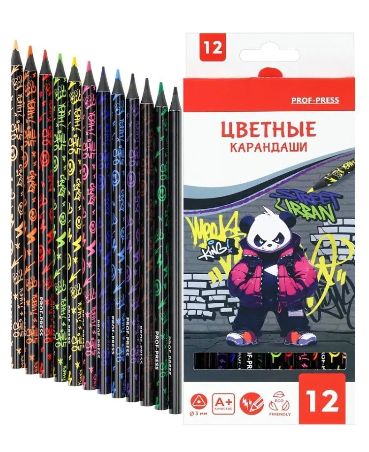 Карандаши цветные урбан 12цв КЦ-6226