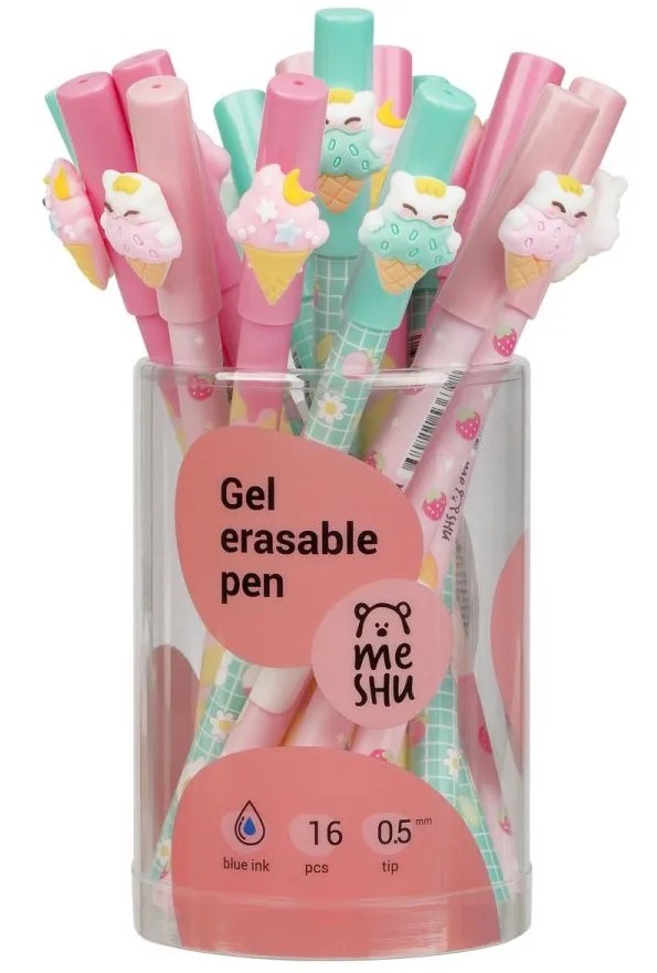 MESHU ручка гелевая стираемая ice cream синяя, 0,5мм/16