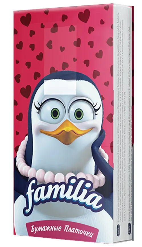 FAMILIA Сlassic платочки носовые белые 3сл. 10шт