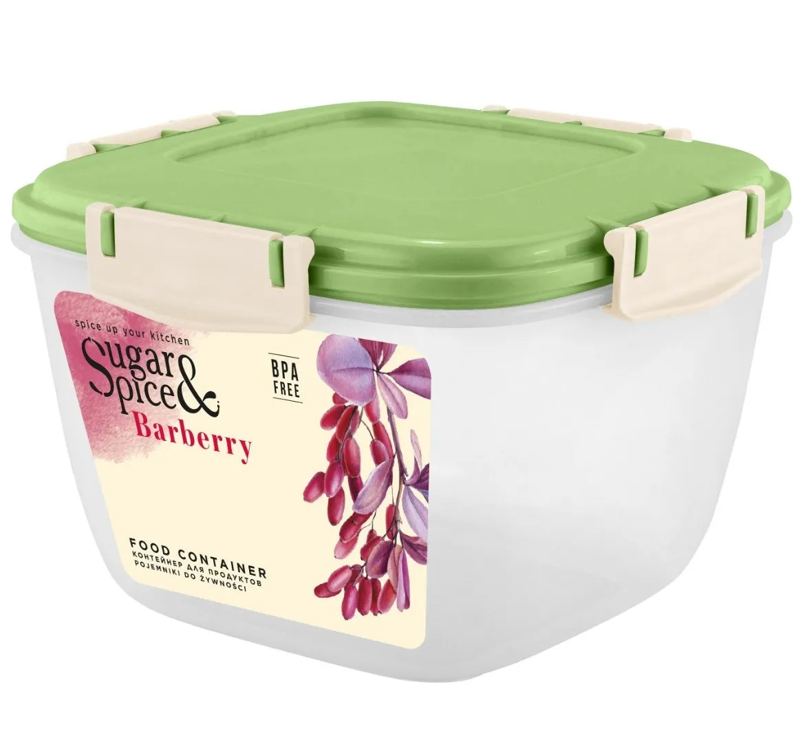 SUGAR&SPICE Barberry контейнер для продуктов квадратный фисташка 1,35л