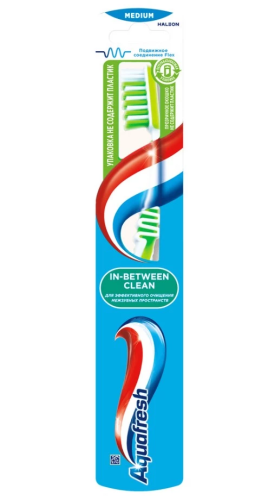 AQUAFRESH щетка зубная flex in-between clean ср.жесткости