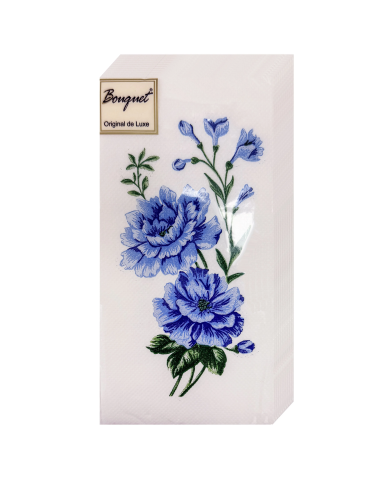 BOUQUET Original салфетки верт столовые голубые цветы 2сл. 33*33см 20шт