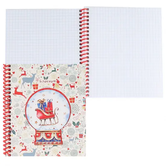 Блокнот 40л новогодние сани 40-1724