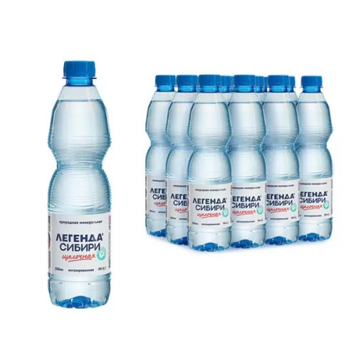 Мин вода Легенда Сибири щелочная негазированная 0,5л пл/б; 12