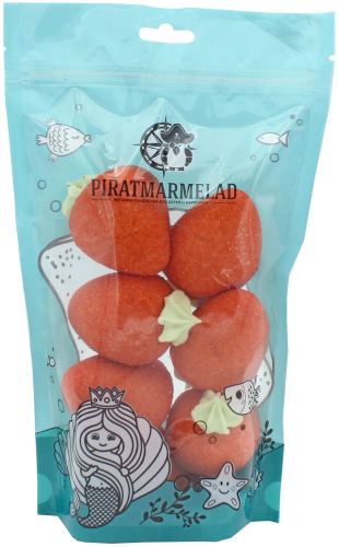 PIRATMARMELAD конфеты-маршмеллоу гигантская клубника с листочком 125г