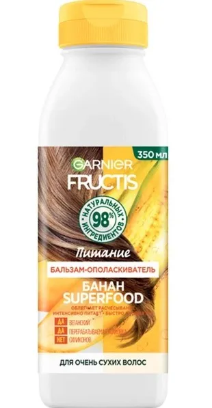 GARNIER FRUCTIS бальзам д/волос банан superfood 350мл