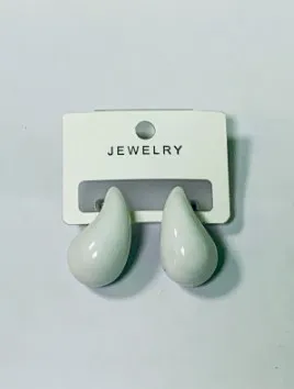 Серьги акрил капля цв.белый L 230726